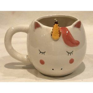 Streamline Ceramic Magical Unicorn With Golden Horn Coffee Mug VGC!